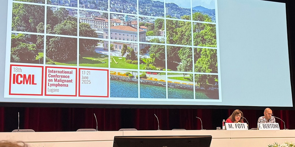 AACR CEO Margaret Foti and ICML Organizing Committee Chairman Francesco Bertoni chairing the AACR-ICML Joint Session at ICML 2025
