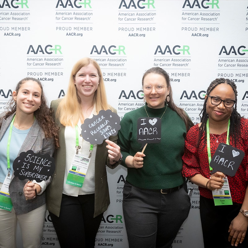 New AACR members attending a mixer at the AACR Annual Meeting 2025